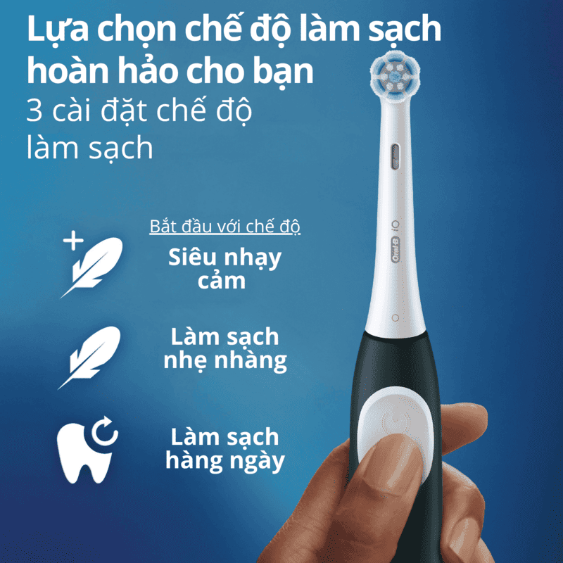 Bàn Chải Điện Oral-B iO2 Máy Đánh Răng Thông Minh 3 Chế Độ Làm Sạch