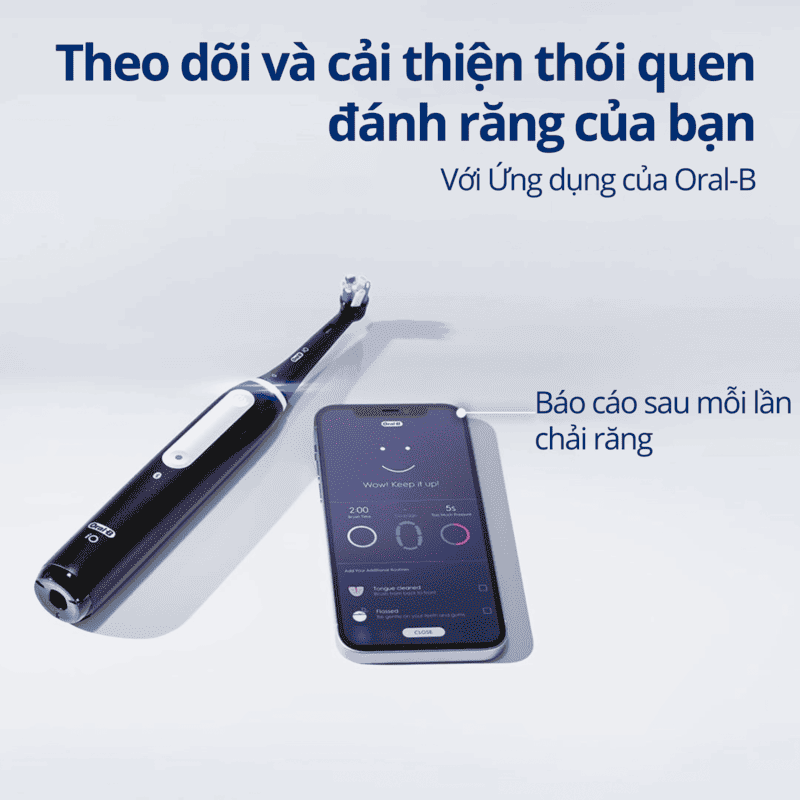 Bàn Chải Điện Oral-B iO4 Công Nghệ Vi Rung Bảo Vệ Nướu, 4 Chế Độ