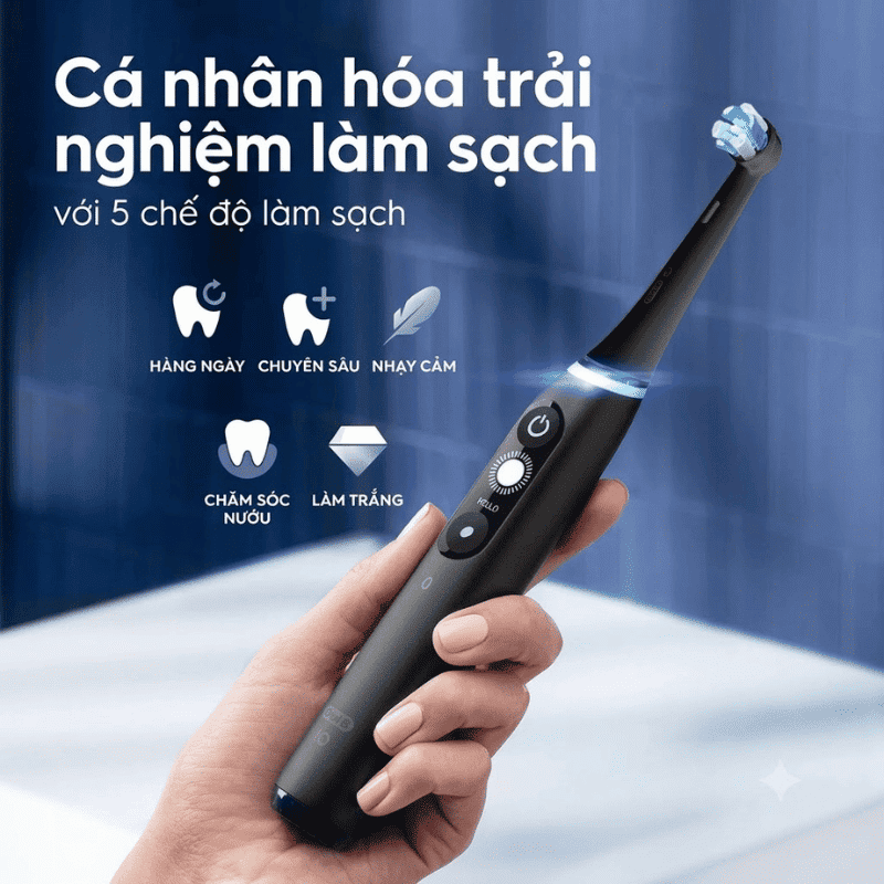 Bàn Chải Điện Oral-B iO7 (Series 7) - Công Nghệ Từ Tính, Sạc Nhanh 3H
