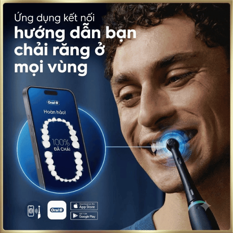 Bàn Chải Điện Oral-B iO9 Series Chính Hãng - 7 Chế Độ Làm Sạch, Công Nghệ AI, Cảm Biến Áp Lực