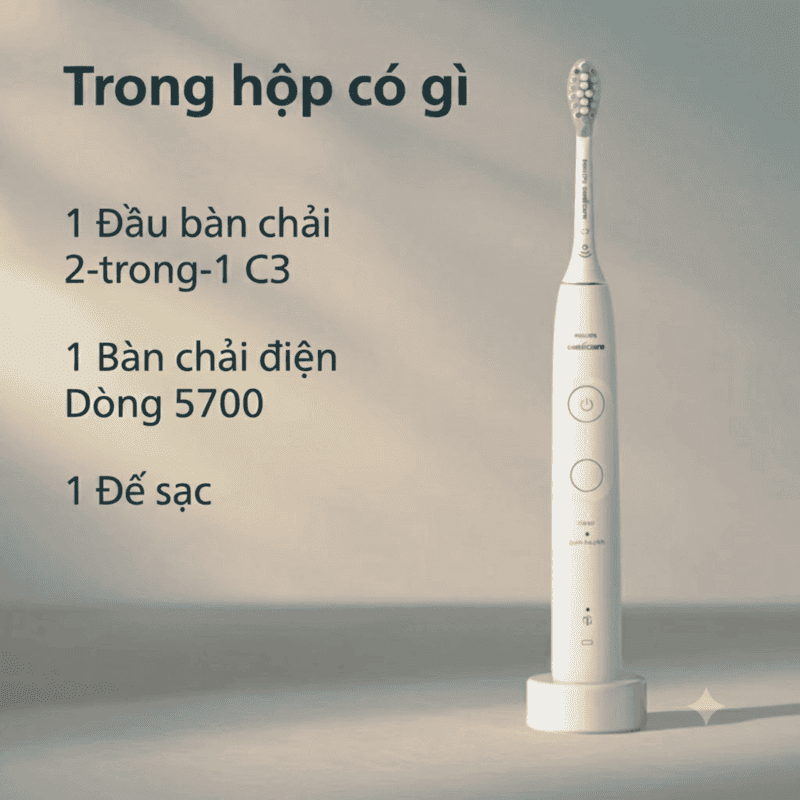 Bàn Chải Điện Philips Sonicare 5700 Chăm Sóc Nướu, Loại Bỏ Mảng Bám