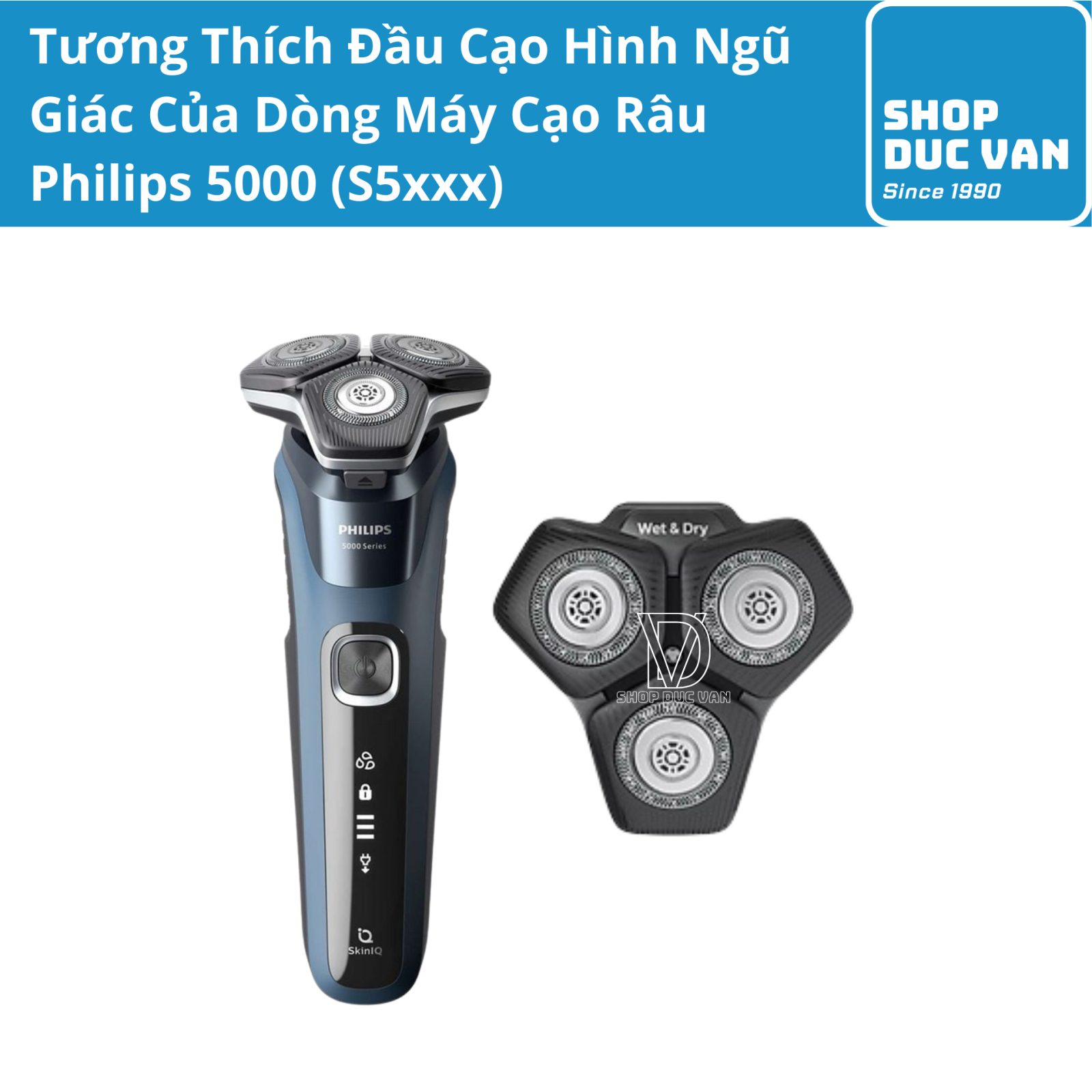 Philips Norelco Genuine Shaving Heads Compatible With Norelco Angular-Shaped Shaver Series 5000