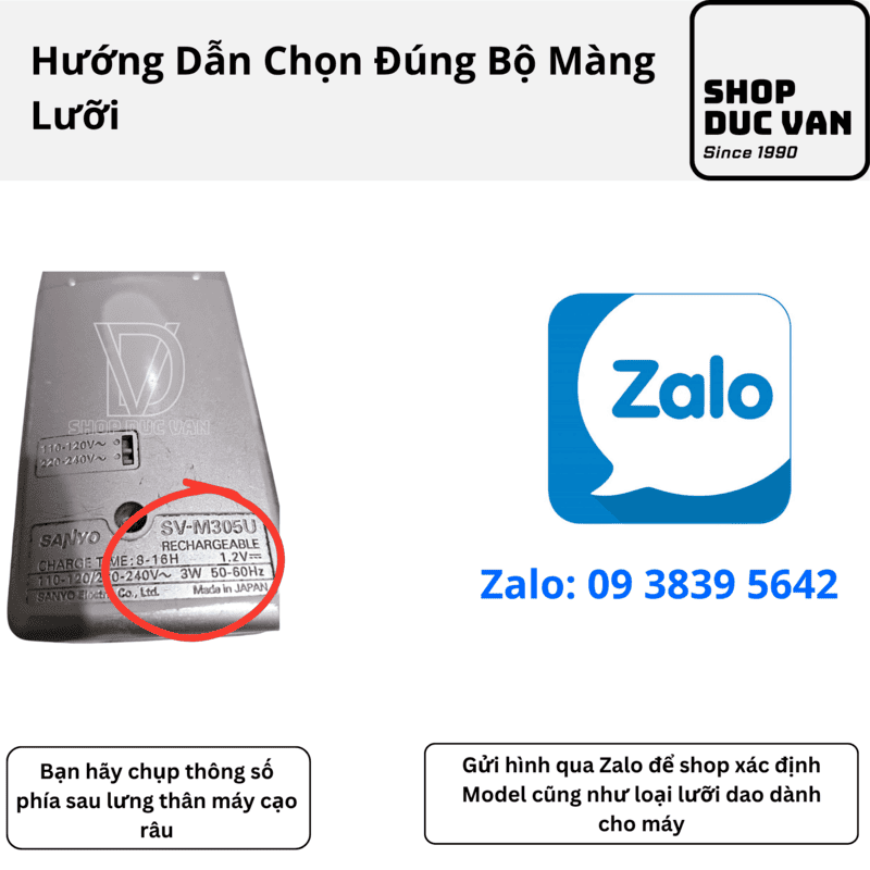 Bộ Màng Lưỡi Thay Thế Cho Máy Cạo Râu Sanyo SV-M305U