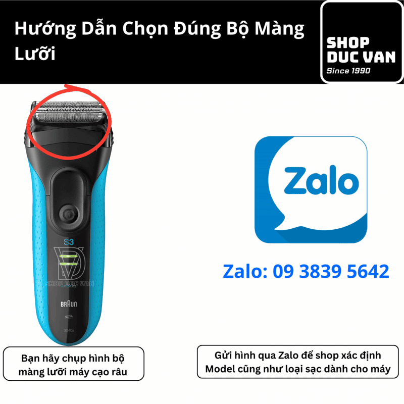 Đầu Cạo Braun 32B Thay Thế Cho Máy Braun Series 3 3000s 3010s 3020s 3030s 3040s 3050cc