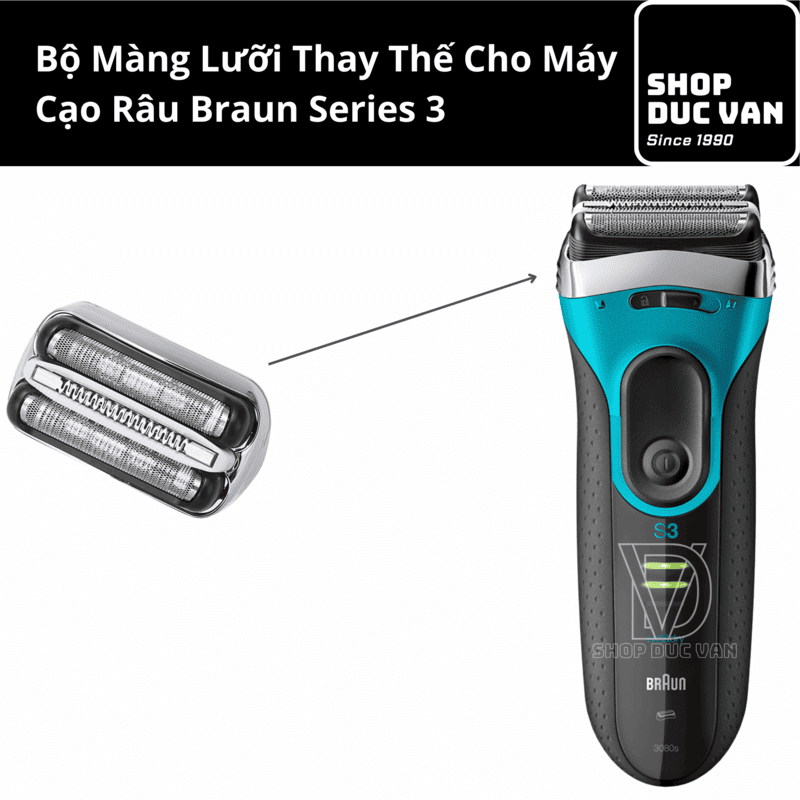 Đầu Cạo Braun 32S Thay Thế Cho Máy Braun Series 3 350cc 360s  370s 380s 370cc 390cc 395cc 3080s 3090cc