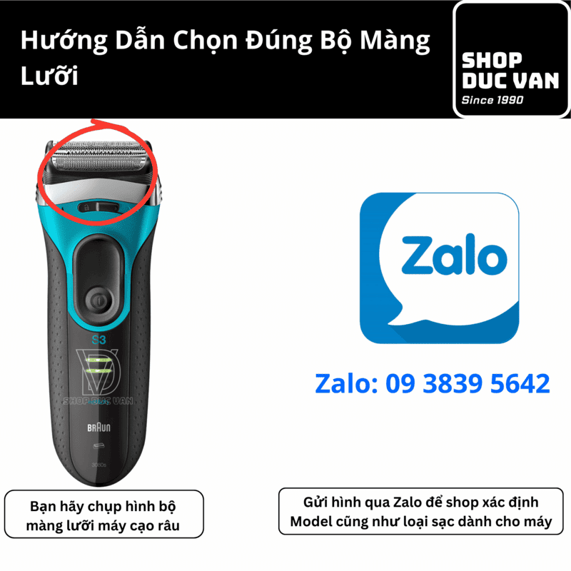 Đầu Cạo Braun 32S Thay Thế Cho Máy Braun Series 3 350cc 360s  370s 380s 370cc 390cc 395cc 3080s 3090cc