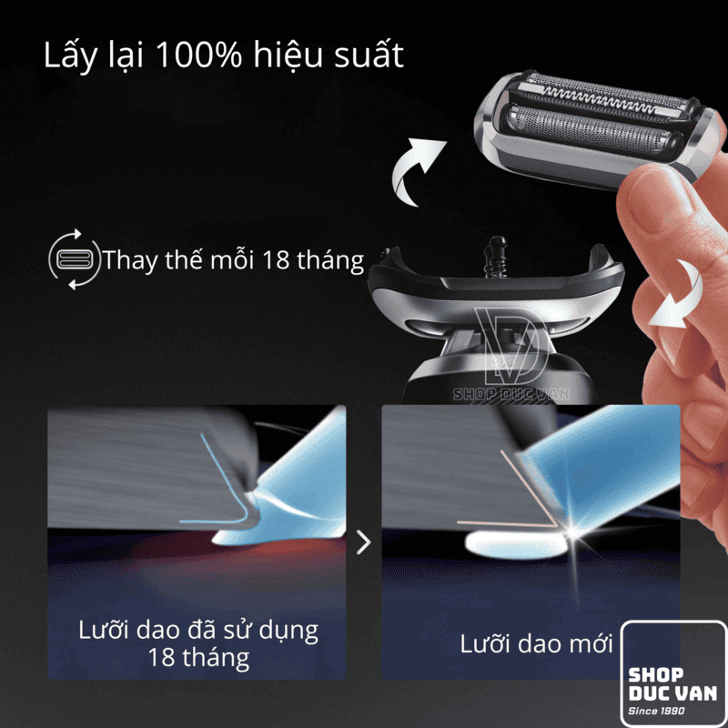 Đầu Lưỡi Cạo Râu Thay Thế Braun 64B Cho Máy Cạo Râu Braun Series 6 (6120s, 6172cc, 6177cc, 62-B1200s)