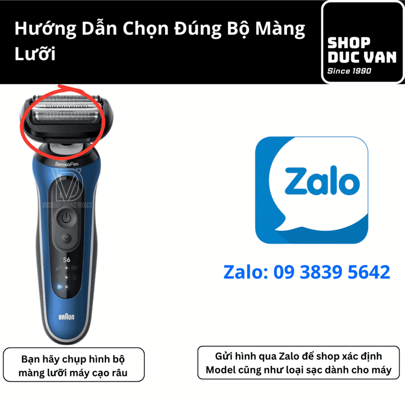Đầu Lưỡi Cạo Râu Thay Thế Braun 64B Cho Máy Cạo Râu Braun Series 6 (6120s, 6172cc, 6177cc, 62-B1200s)