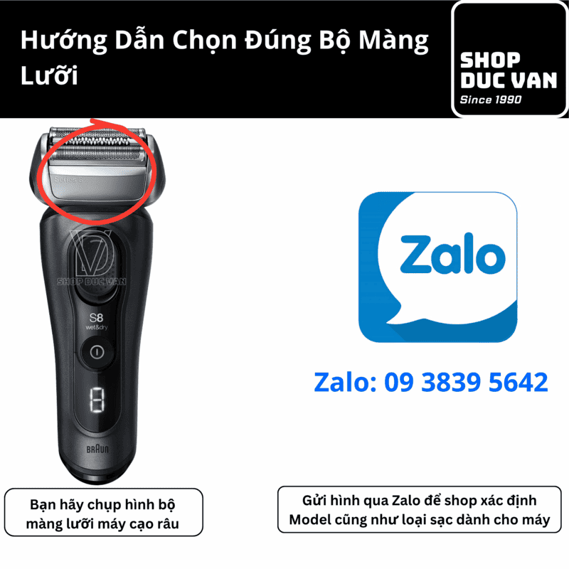 Đầu Cạo Thay Thế Braun 83M Chính Hãng Cho Máy Cạo Râu Series 8 8413s 8417s 8513s 8517s 8519s