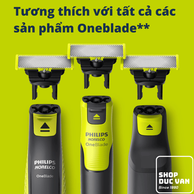 Đầu Lưỡi Cạo Râu Philips OneBlade QP1424 QP2520 QP2530 QP2510 Cạo Khô/Ướt, Bảo Vệ Da