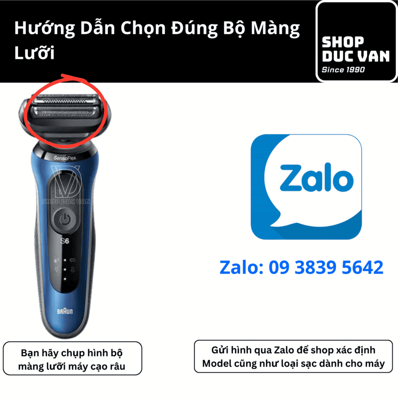 Đầu Lưỡi Cạo Râu Braun 54B Thay Thế Cho Máy Braun Series 6 6020s 6040cs 6072cc 6075cc 6090cc