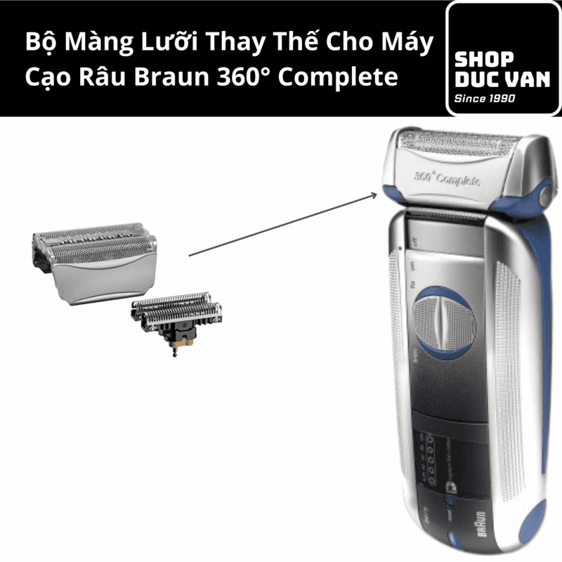 Đầu Màng Lưỡi Cạo Braun 51S 51B Đức Cho Máy Cạo Râu Braun 360 Complete 8374 8377 8385 C&R 8581 8583