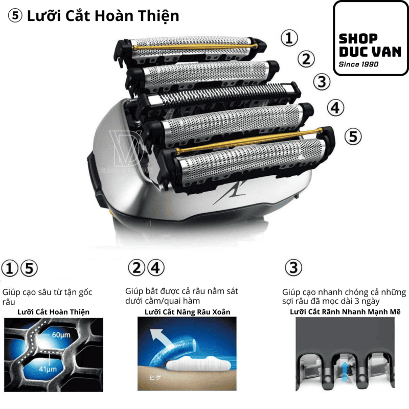 Màng Lưới Ngoài Thay Thế Panasonic Cho Máy Cạo Râu 5 Lưỡi ES-LV5A ES-LV5B ES-LV5C ES-LV5D ES-LV5E
