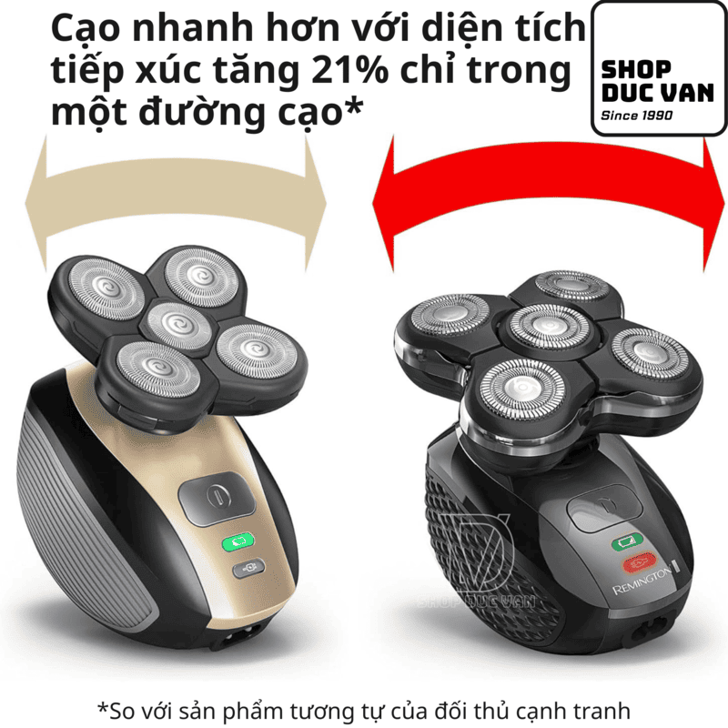 Máy Cạo Đầu Trọc Remington XR7000 (RX7 Balder Pro) - 5 Đầu Cạo Đa Chiều, Chống Nước WETech, Pin Lithium 50 Phút