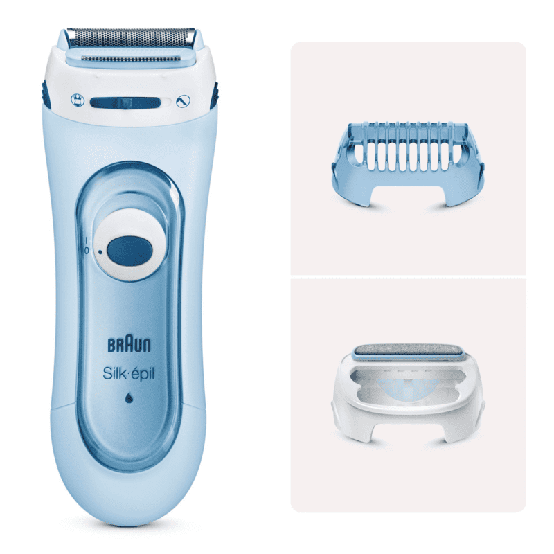 Braun Silk-épil Lady Shaver LS5160 Electric Shaver for Women - 3-in-1 Wet & Dry Battery Operated Bikini Trimmer and Exfoliator