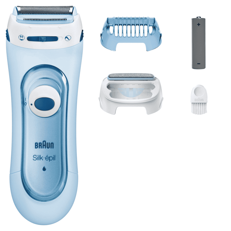 Braun Silk-épil Lady Shaver LS5160 Electric Shaver for Women - 3-in-1 Wet & Dry Battery Operated Bikini Trimmer and Exfoliator