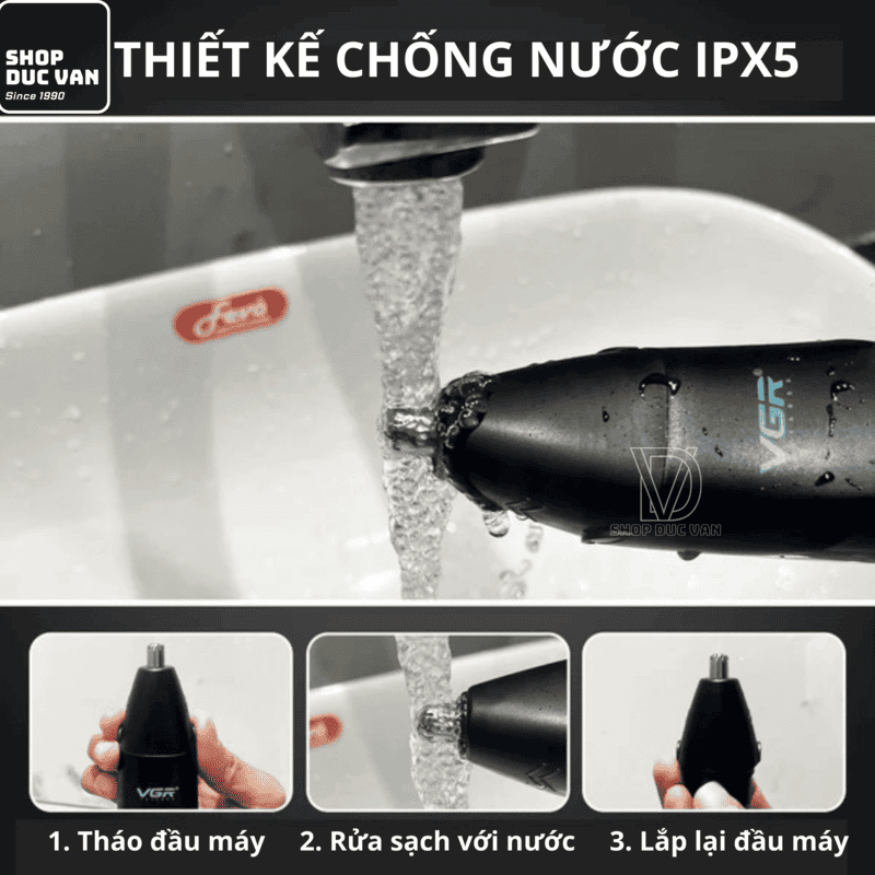 VGR V-603 Men's Professional Nose & Body Trimmer, IPX5 Waterproof, 180-Minute Long-Life Battery
