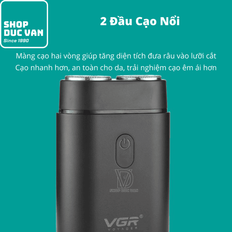 VGR V-341 Portable Rotary Dual Ring Electric Shaver, Mini Compact USB Type-C