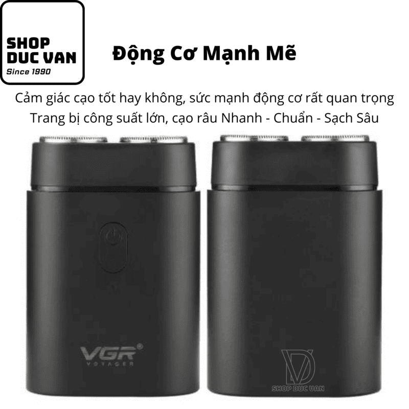 VGR V-341 Portable Rotary Dual Ring Electric Shaver, Mini Compact USB Type-C