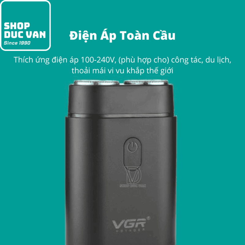 VGR V-341 Portable Rotary Dual Ring Electric Shaver, Mini Compact USB Type-C