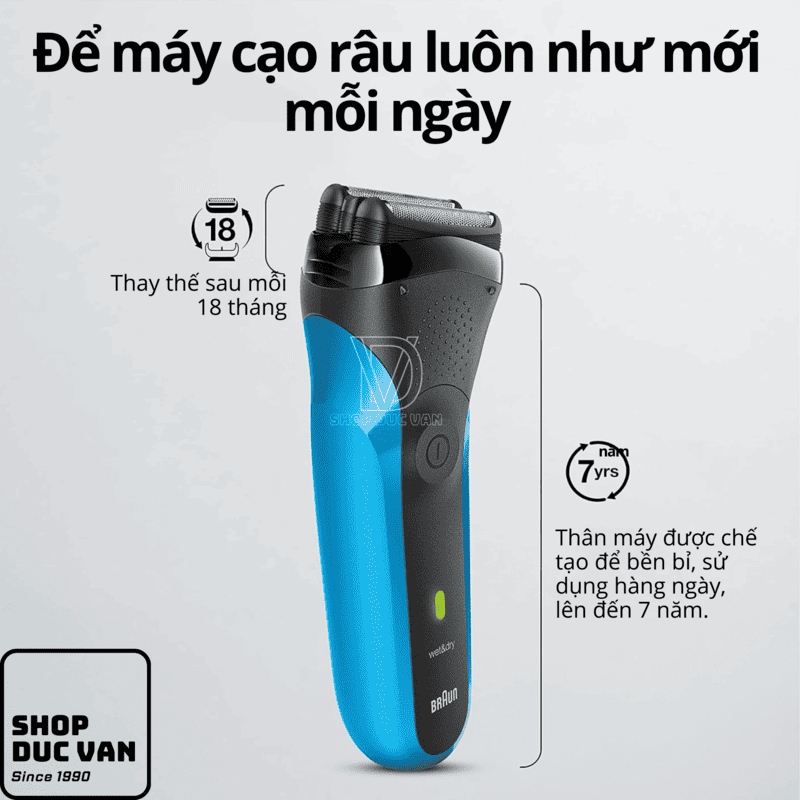 Braun Series 3 310s Rechargeable Wet Dry Men's Electric Shaver with Precision Trimmer