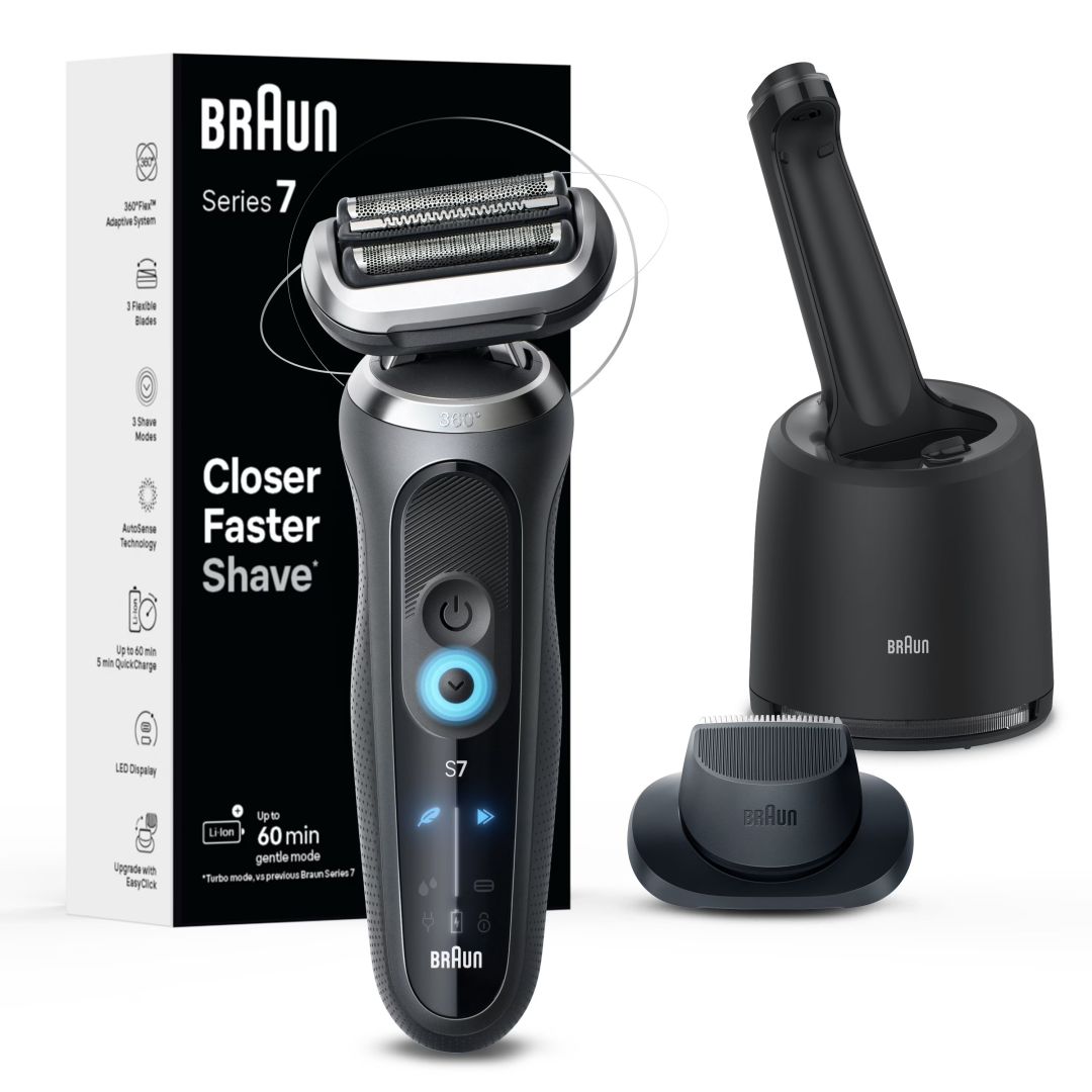 Braun Series 7 7171cc Electric Shaver – 360° Flex Head, SmartCare Cleaning & Charging Station, Made in Germany