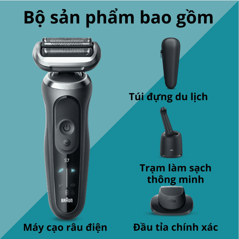 Braun Series 7 7171cc Electric Shaver – 360° Flex Head, SmartCare Cleaning & Charging Station, Made in Germany