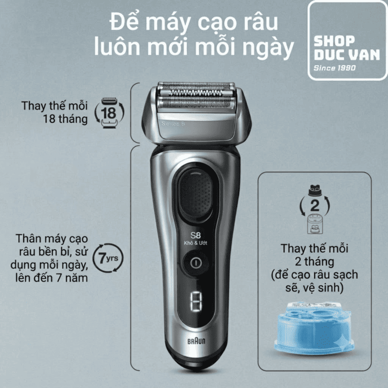 Braun Series 8 8567cc Electric Shaver (Made in Germany) AutoSense Sensor & SmartCare Station