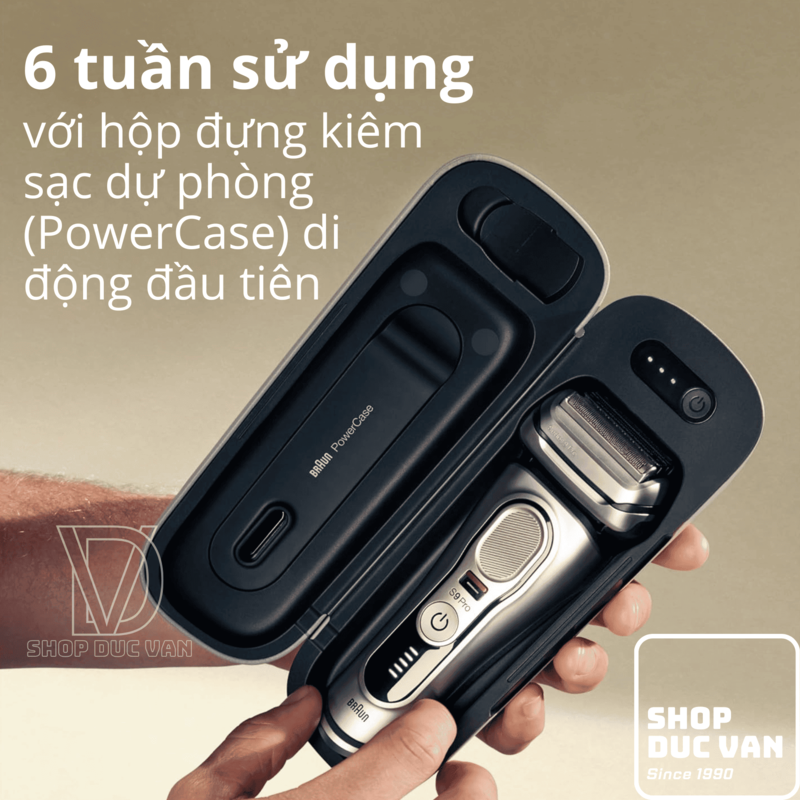Máy Cạo Râu Braun Series 9 Pro 9477cc Với Hộp Sạc Di Động PowerCase Và Cốc Sạc SmartCare 5-In-1