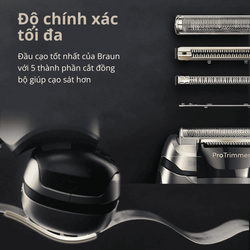 Braun Series 9 Pro+ 9575cc Premium Electric Shaver - Integrated 6-in-1 SmartCare Center & PowerCase Mobile Charging Case