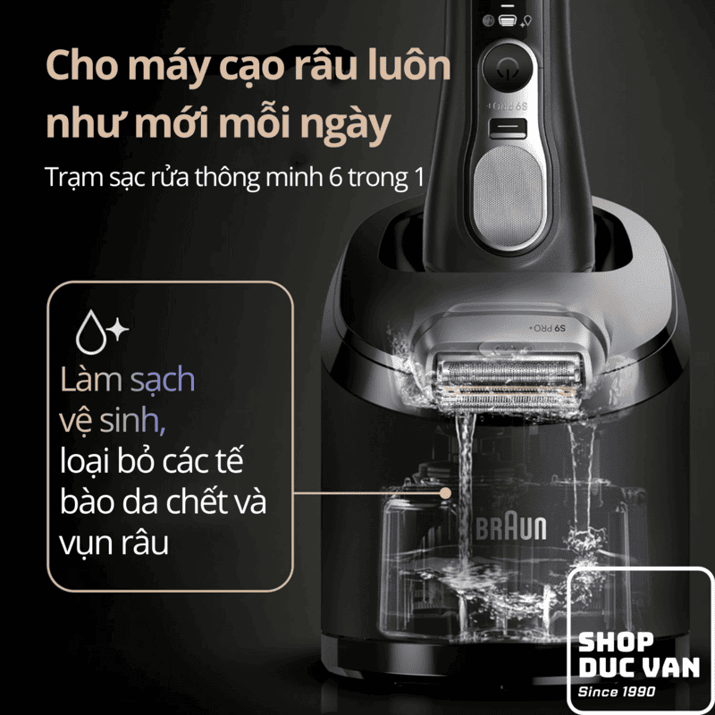 Braun Series 9 Pro+ 9660ccps Premium Men's Electric Shaver with 6-in-1 SmartCare Cleaning & Charging Center Includes Extra Replacement Head
