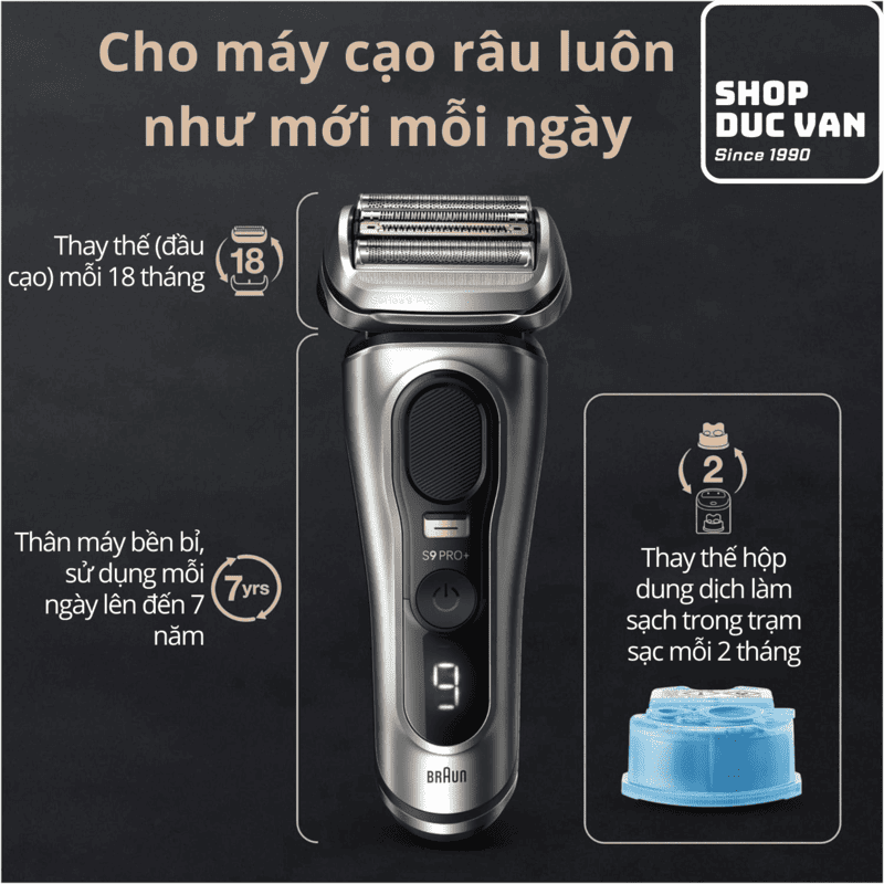 Braun Series 9 Pro+ 9567cc Premium Electric Shaver - 6-in-1 SmartCare Center, 60-Minute Battery, 100% Waterproof