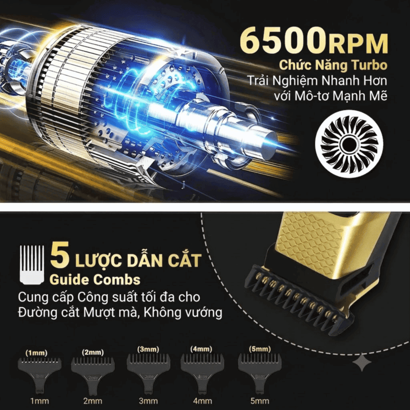 VGR V-366 Multifunctional Electric Shaver, 6500RPM Turbo Motor, USB Type-C Charging