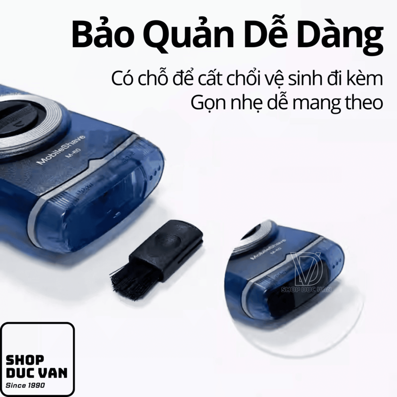 Braun Electric Mini Shaver M60 for Men, Mobile Electric Shaver With Battery Operated