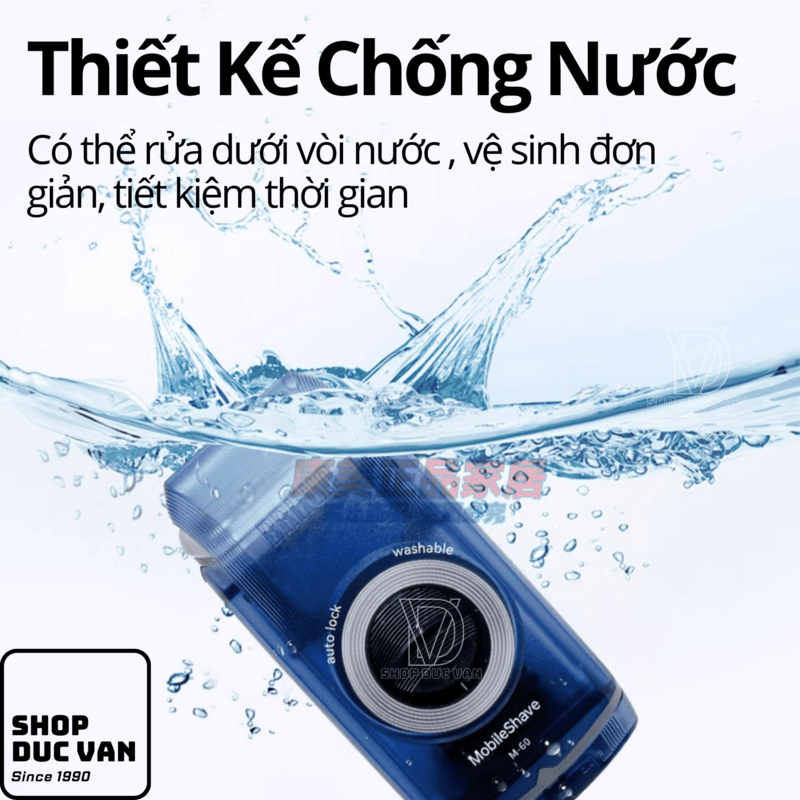 Braun Electric Mini Shaver M60 for Men, Mobile Electric Shaver With Battery Operated