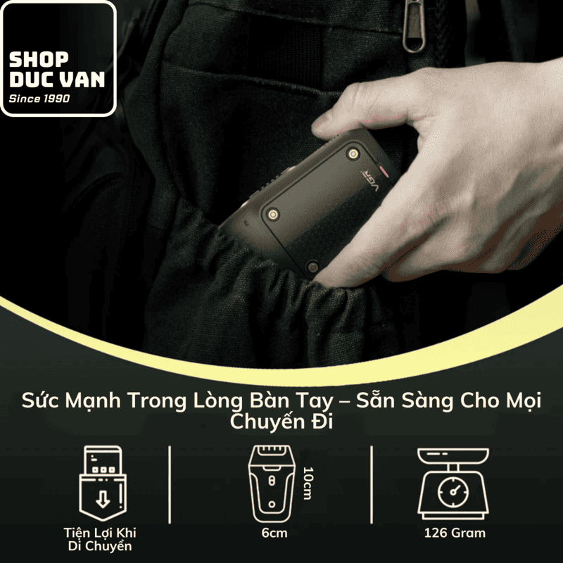 VGR V-353 Mini Electric Shaver - Lightweight Pocket Razor, USB Type-C