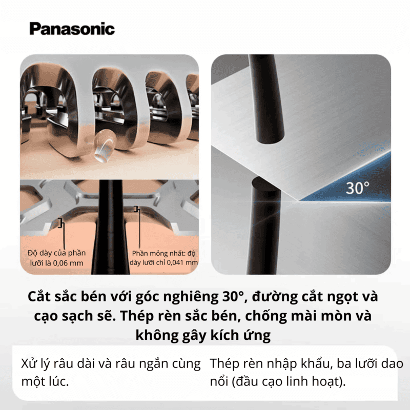 Panasonic ES-CM31 Smart AI Shaver - High-Speed Magnetic Levitation Motor (13,000 RPM), Touch Sensor Switch, 60-Day Battery Life, Compact Travel Design