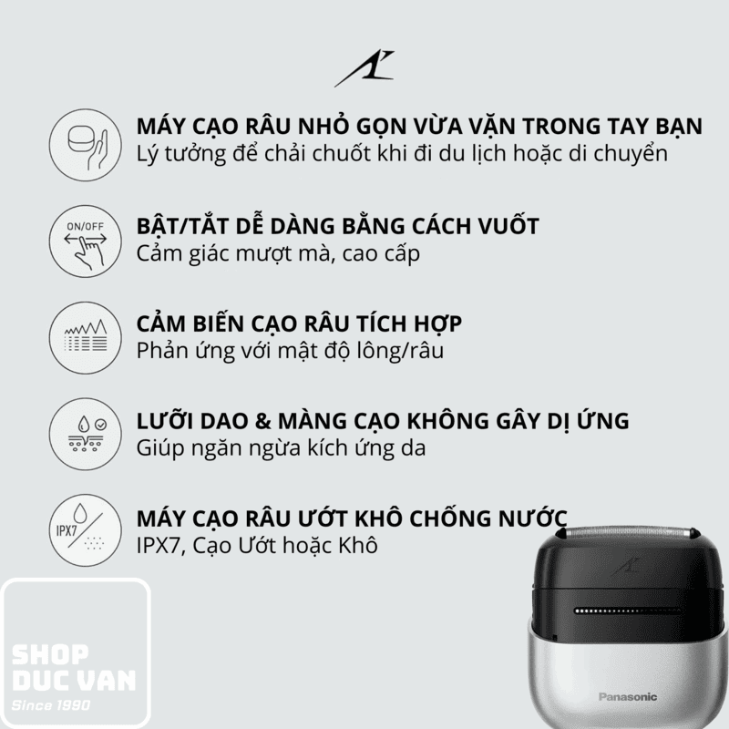 Panasonic ES-CM31 Smart AI Shaver - High-Speed Magnetic Levitation Motor (13,000 RPM), Touch Sensor Switch, 60-Day Battery Life, Compact Travel Design