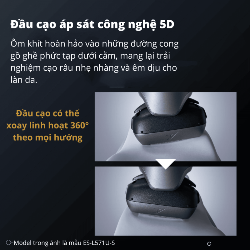 Máy Cạo Râu Panasonic Lamdash 5 Pro ES-L551U Hệ Thống 5 Lưỡi Đầu Cạo 5D Công Nghệ AI Tự Động Tăng Giảm Công Suất Sạc Cáp Type-C Tiện Lợi