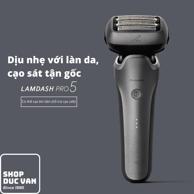 Máy Cạo Râu Panasonic Lamdash 5 Pro ES-L551U Hệ Thống 5 Lưỡi Đầu Cạo 5D Công Nghệ AI Tự Động Tăng Giảm Công Suất Sạc Cáp Type-C Tiện Lợi