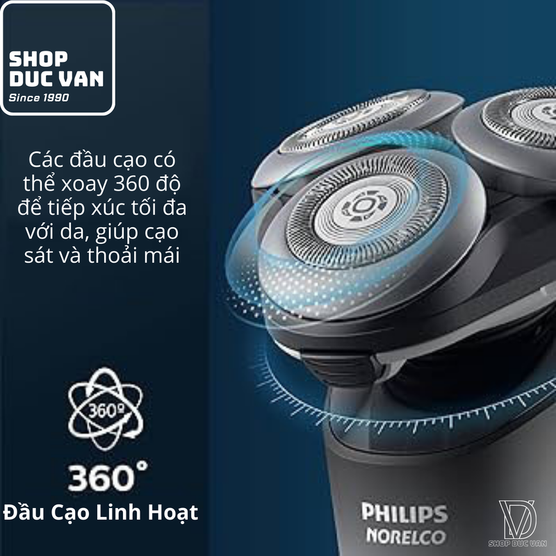 Philips Norelco 5000X X5004/84 Electric Shaver, 360° Self-Rotating