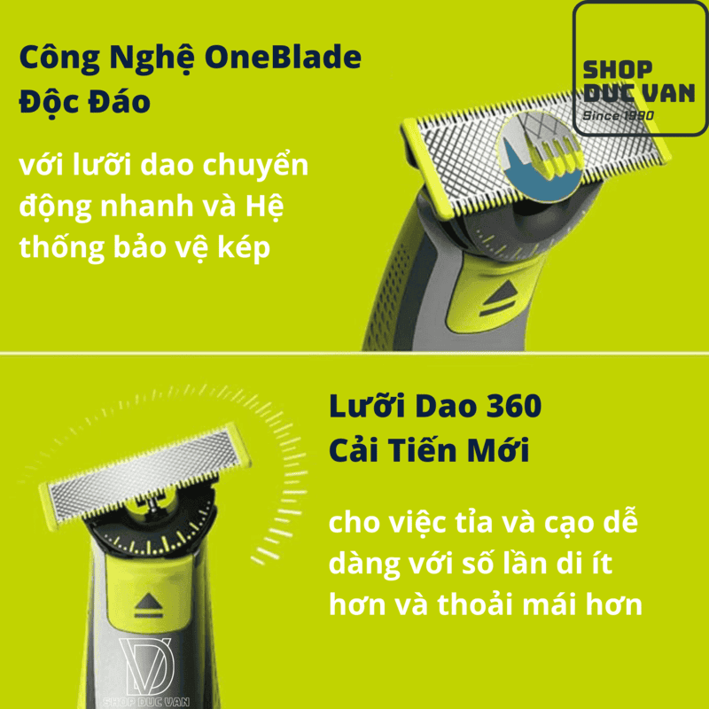 Philips Norelco OneBlade 360 Face + Body Hair Trimmer & Shaver QP2834/70 - Wet/Dry Waterproof, 60-Min Li-Ion Battery