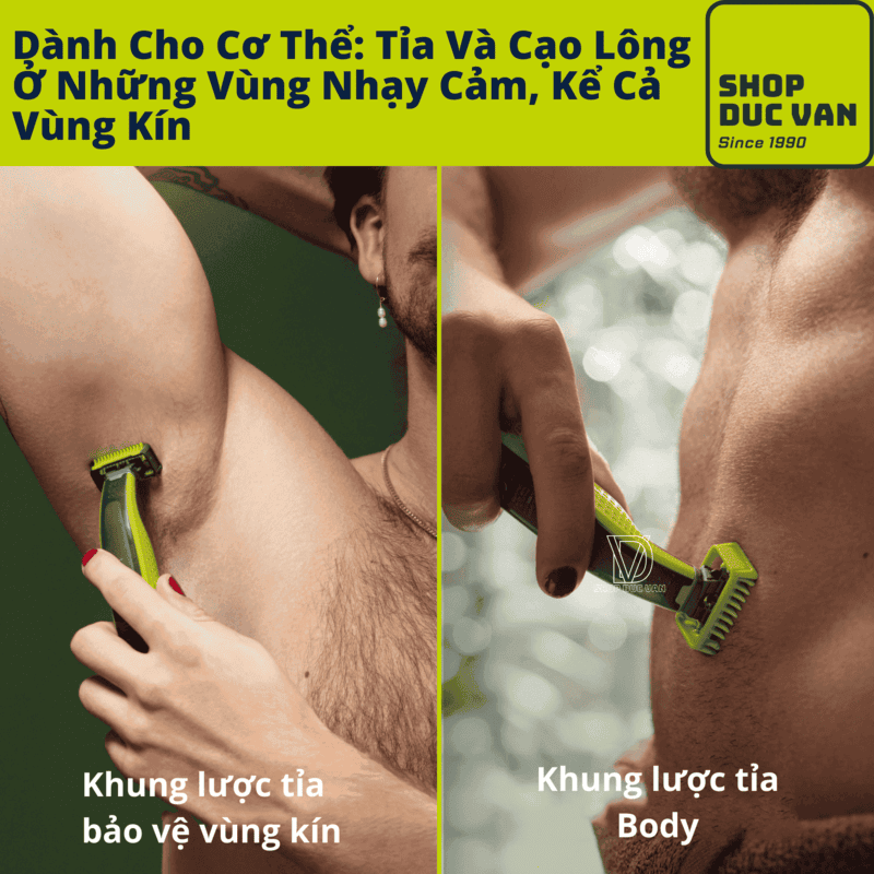Philips Norelco OneBlade 360 Face + Body Hair Trimmer & Shaver QP2834/70 - Wet/Dry Waterproof, 60-Min Li-Ion Battery