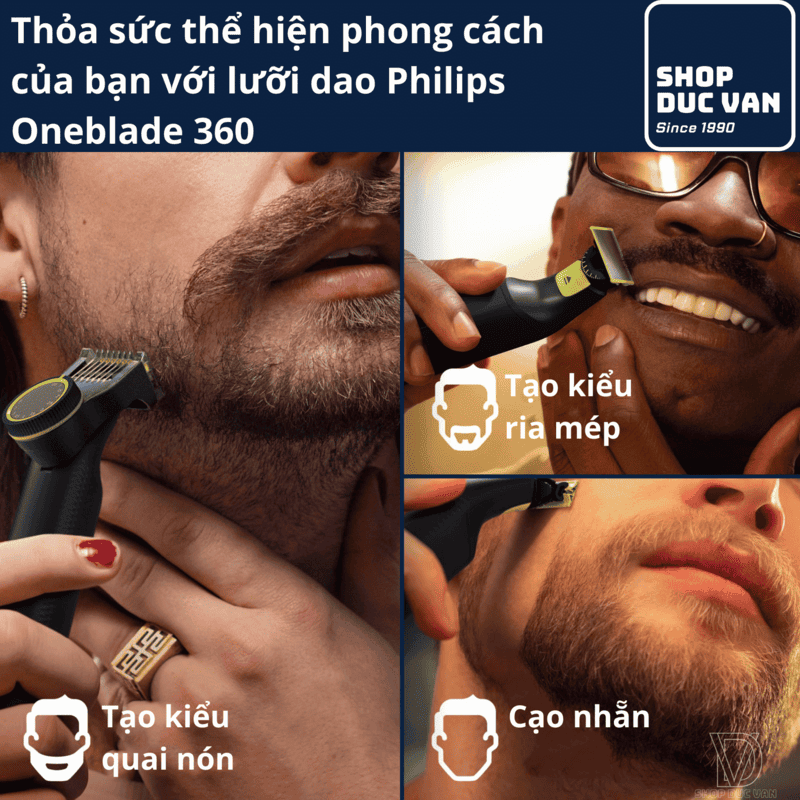 Philips Norelco OneBlade Pro 360 Face & Body QP6542/70 Hybrid Electric Beard Trimmer and Shaver With Original Blade, 14-length Adjustable Comb