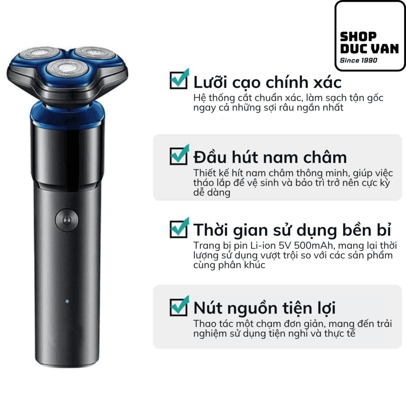 VGR V-325 Electric Shaver 3D Independent Floating Heads, 500mAh Lithium Battery