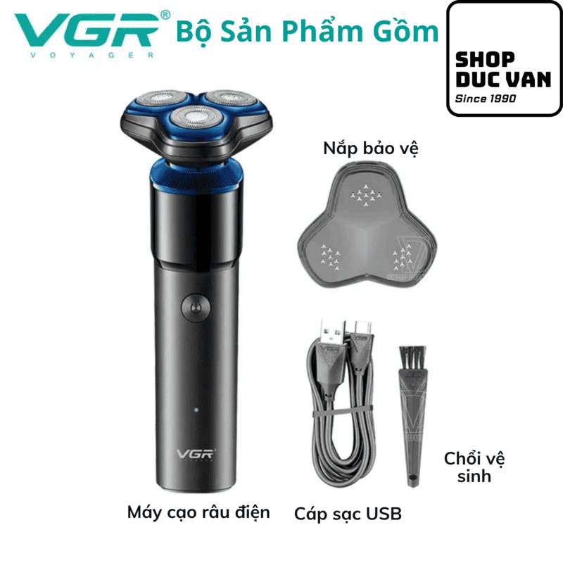 VGR V-325 Electric Shaver 3D Independent Floating Heads, 500mAh Lithium Battery