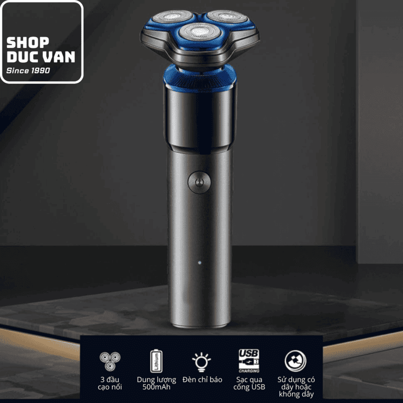 VGR V-325 Electric Shaver 3D Independent Floating Heads, 500mAh Lithium Battery