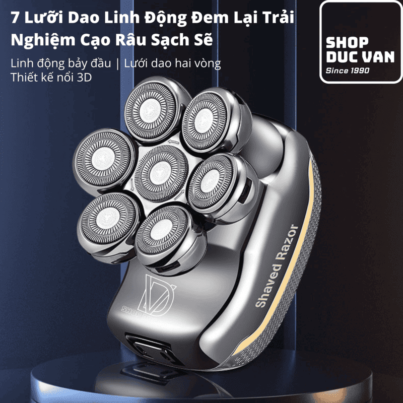 Máy Cạo Trọc Đầu, Máy Cạo Râu Đa Năng 7 Lưỡi RQ7900