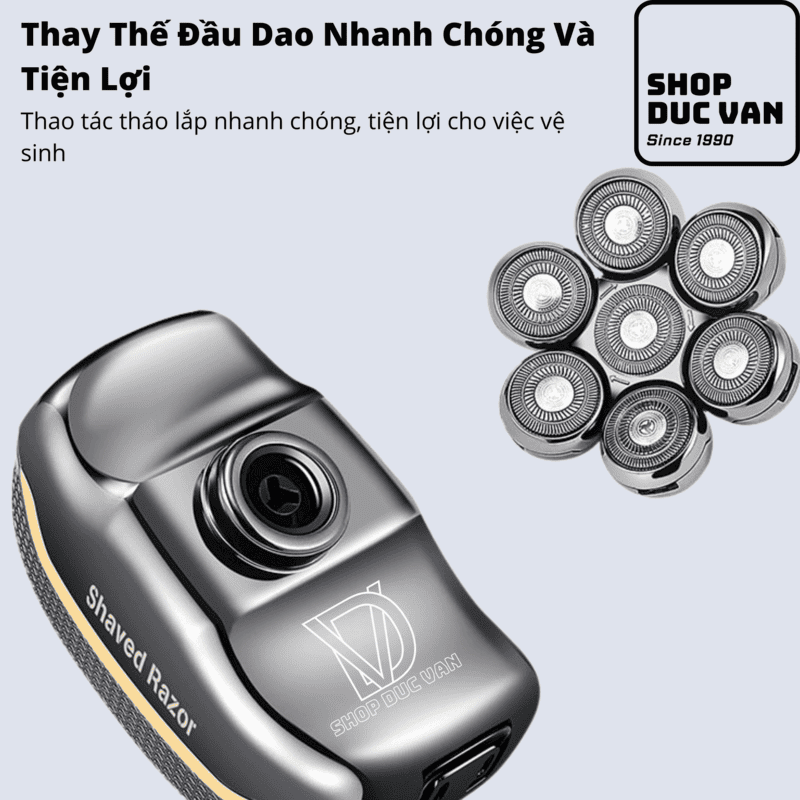 Máy Cạo Trọc Đầu, Máy Cạo Râu Đa Năng 7 Lưỡi RQ7900 Phiên Bản Mới 6 Trong 1