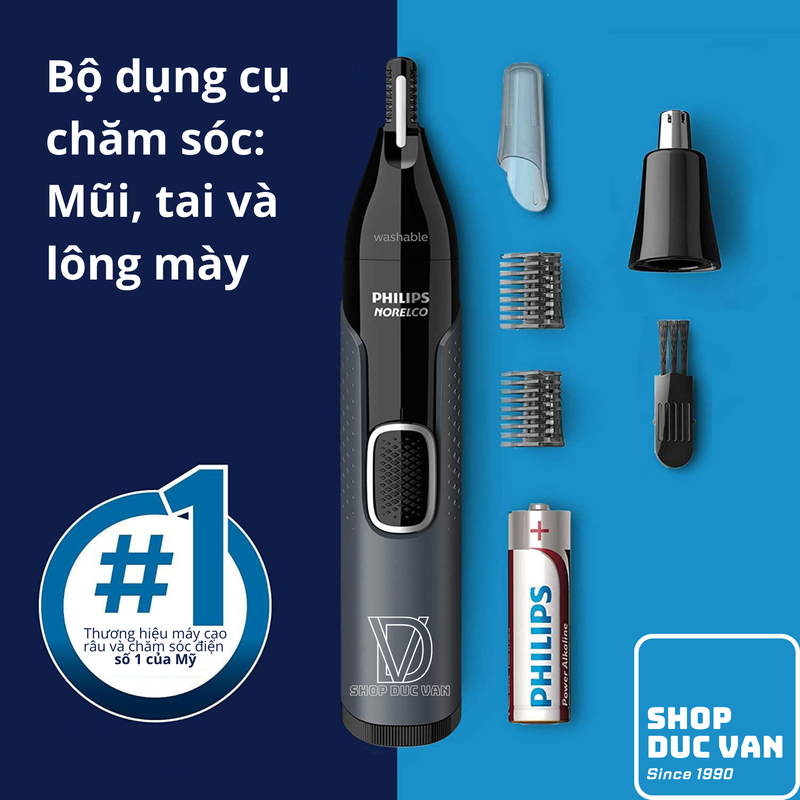 Norelco Philips Nose Trimmer 3000, for Nose, Ears and Eyebrows, Black NT3600/42